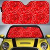 Red Paisley Pattern Car Sunshade Custom Car Accessories