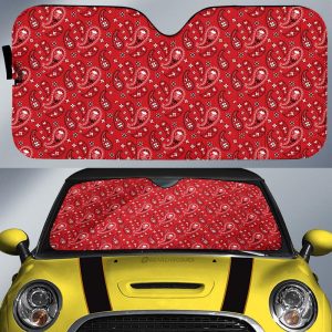 Red Paisley Pattern Car Sunshade Custom Car Accessories