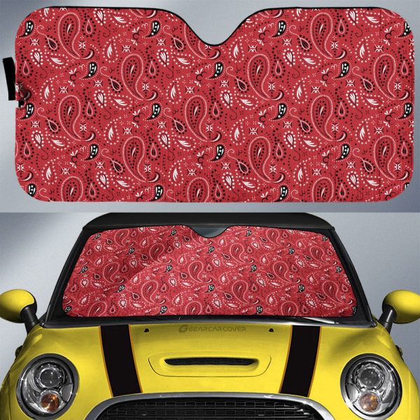 Red Paisley Pattern Car Sunshade Custom Car Accessories