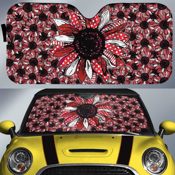 Red Sunflower Car Sunshade Custom Car Accessories