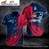 Red Zone Blast Custom New England Patriots Hawaiian Shirt – Abstract Artistic Design