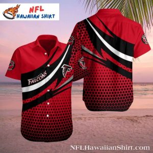 Red Zone Dot Matrix Atlanta Falcons Tropical Hawaiian Shirt