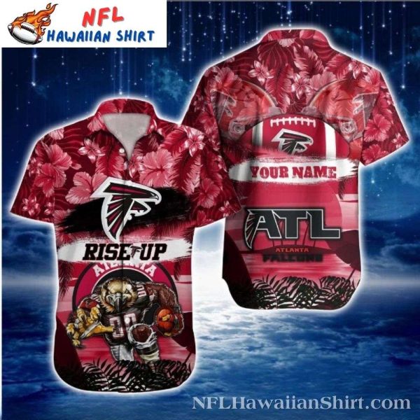 Rise Up Red Tropics Falcons Hawaiian Shirt – Customizable Men’s NFL Fashion