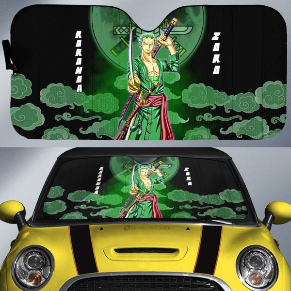 Roronoa Zoro Car Sunshade Custom Anime One Piece Car Accessories For Anime Fans