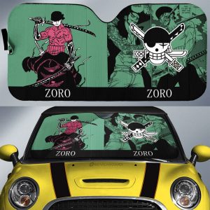 Roronoa Zoro Car Sunshade Custom Car Accessories Manga Style