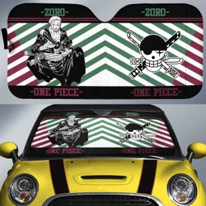 Roronoa Zoro Car Sunshade Custom Car Accessories Mix Manga Style