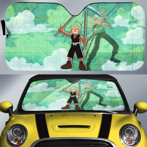 Roronoa Zoro Car Sunshade Custom Map Car Accessories