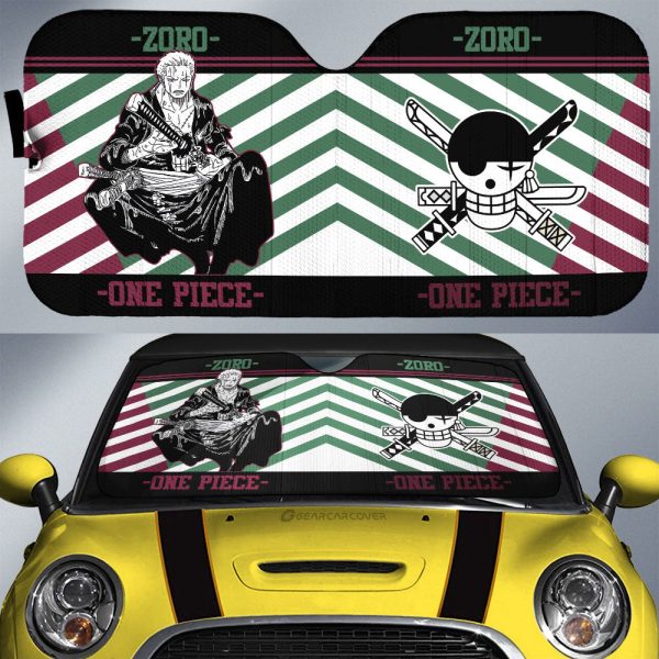 Roronoa Zoro Car Sunshade Custom One Piece Anime Car Accessories Mix Manga Style