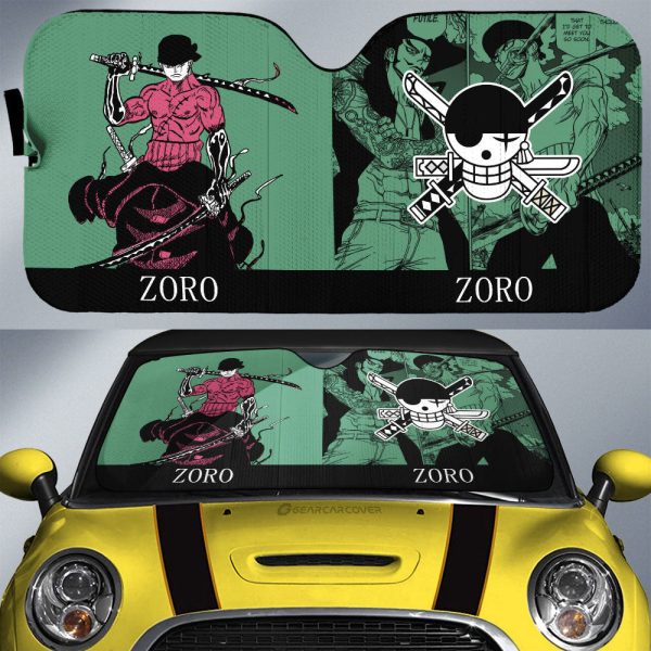 Roronoa Zoro Car Sunshade Custom One Piece Car Accessories Manga Style