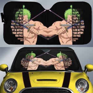 Roronoa Zoro Quotes Car Sunshade Custom Car Accessoriess