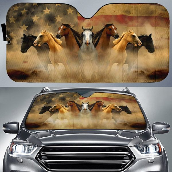 Running Horse Car Sunshade Custom Horse Car Accessories