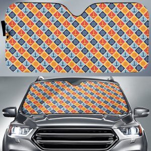 Sailor Anchor Car Sunshade Custom Pattern Car Accessories