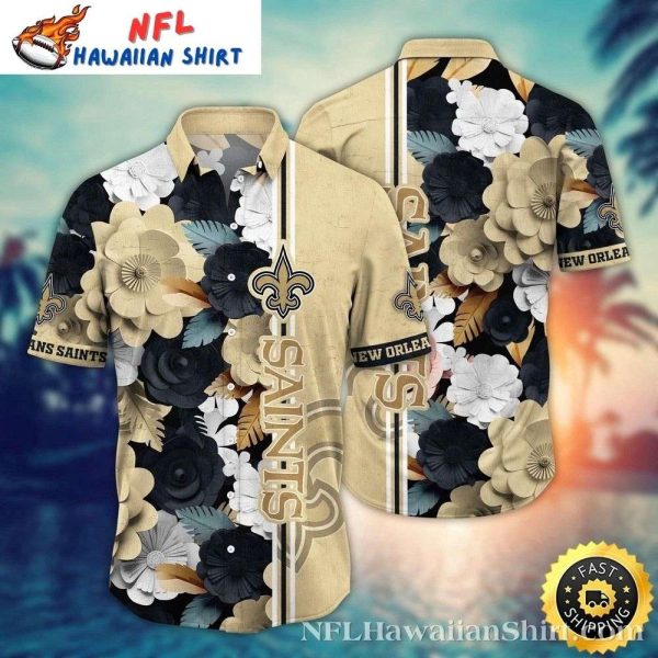 Saints Botanical Nightfall Hawaiian Shirt – New Orleans Sunset Tones