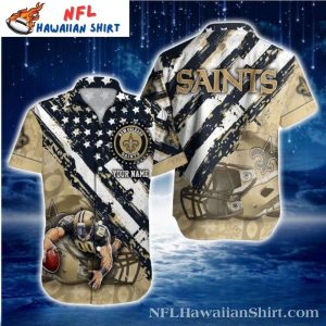 Saints Camo And Stars Fanfare NFL Hawaiian Shirt