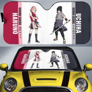 Sakura And Sasuke Car Sunshade Custom Anime Car Accessories For Fans