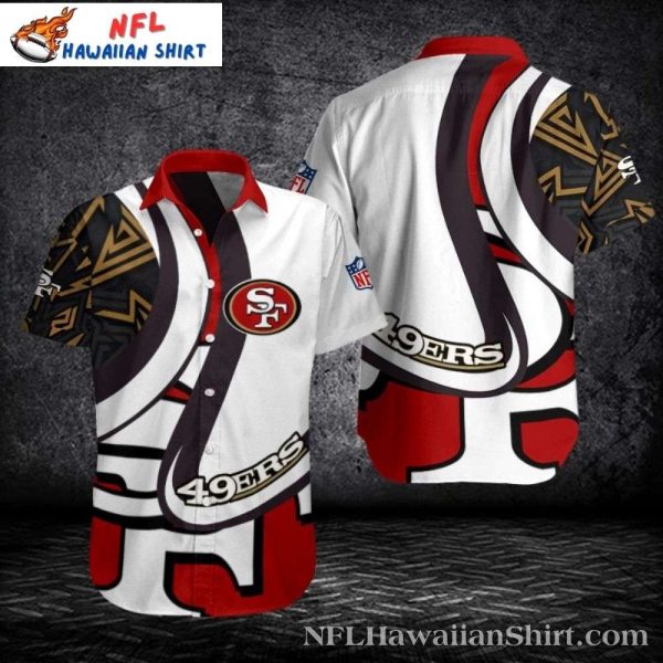 San Francisco 49ers Hawaiian Shirt – 49ers Monochrome Tribal White Red Aloha Shirt