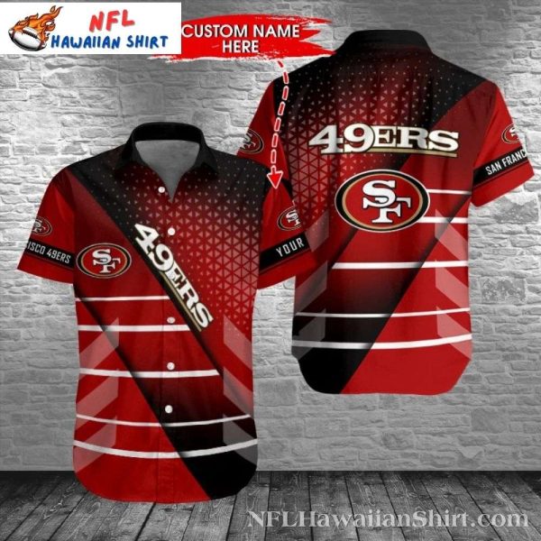 San Francisco Gridiron Glory Red Starburst Customizable Hawaiian Shirt