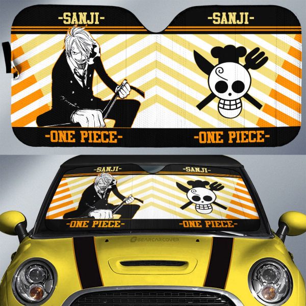 Sanji Car Sunshade Custom One Piece Anime Car Accessories Mix Manga Style