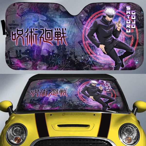 Satoru Gojo Car Sunshade Custom Galaxy Manga Style