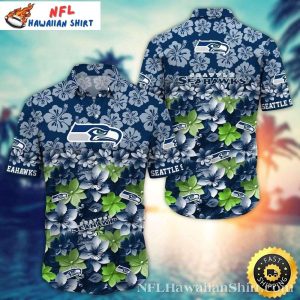 Seahawks Midnight Floral Crest Custom Hawaiian Shirt