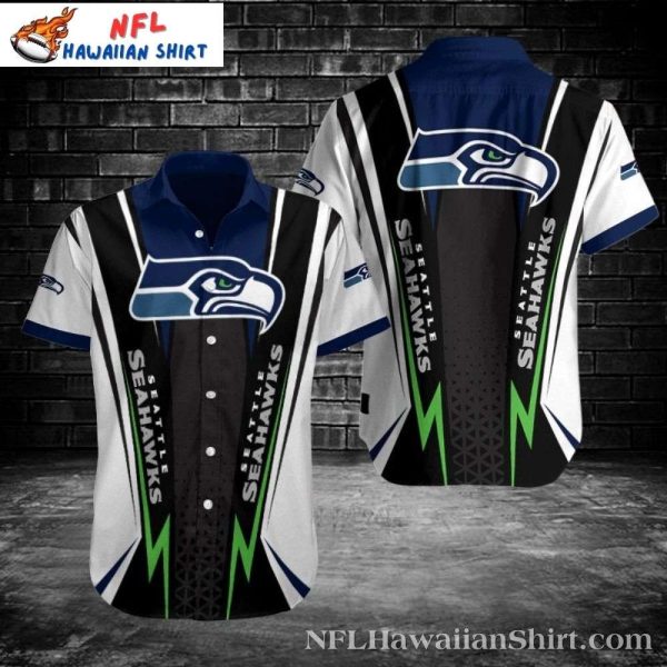 Seahawks Monochrome Elegance Personalized Football Hawaiian Shirt