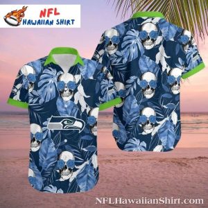 Seahawks Spirit In Bloom – Floral And Skull Tropical Aloha Shirt