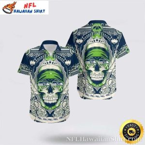 Seattle Seahawks Enchanted Tiki Skulls Custom Hawaiian Shirt