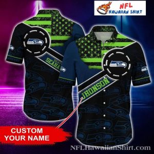 Seattle Seahawks Neon Dream Customizable Hawaiian Shirt