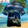 Seattle Seahawks Ocean Sunset Aloha Shirt – Tropical Palms And Team Logo