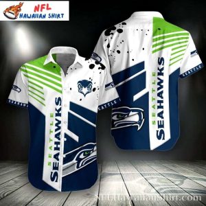 Seattle Seattle Seahawks Spirited Stride Navy Green Aloha Shirt