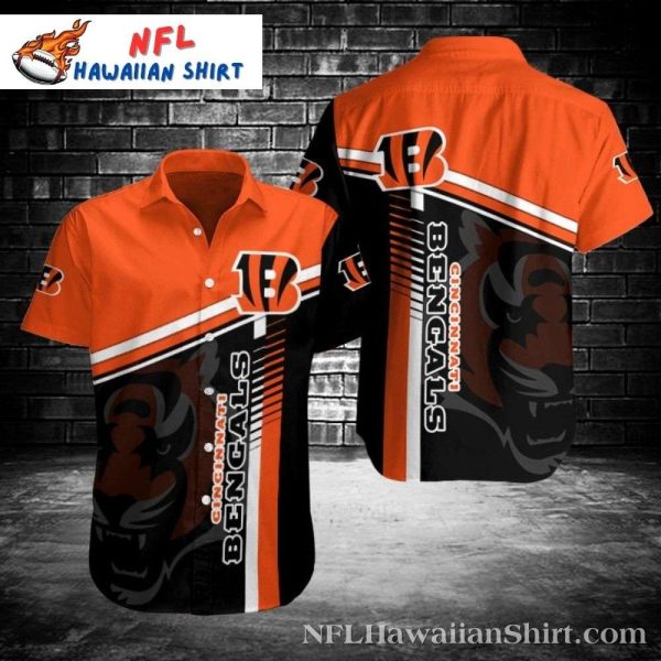 Shadowed Tiger Stripe Cincinnati Bengals Hawaiian Shirt – Bold Graphic Bengals Aloha Shirt