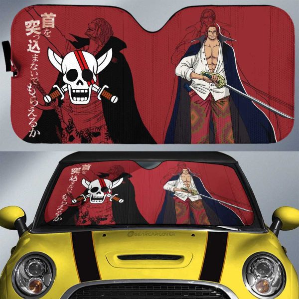 Shanks Car Sunshade Custom One Piece Red Anime Car Interior Accessories