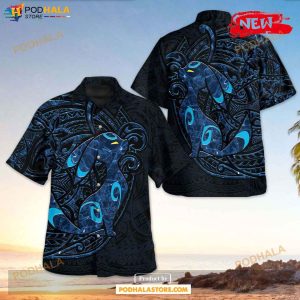 Shiny Umbreon Polynesian Design Hawaiian Shirt