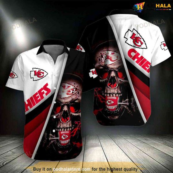 Skull Kansas City Chiefs Hawaiian Shirt