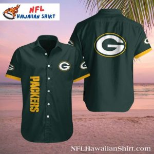 Sleek Green Bay Packers Uniform-Inspired Hawaiian Button-Up Shirt