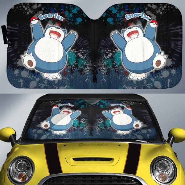 Snorlax Car Sunshade Custom Tie Dye Style Anime Car Accessories