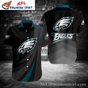 Soaring Eagle Shadow Philadelphia Eagles Hawaiian Shirt – Swooping Teal Style