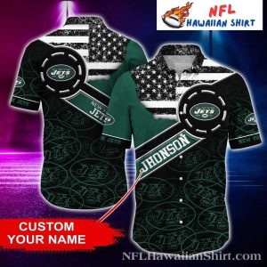 Star-Spangled New York Jets Fan Custom Aloha Shirt