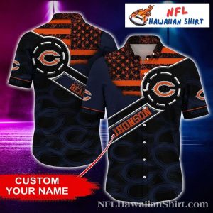 Starry Stripes Chicago Bears Night Game Hawaiian Shirt