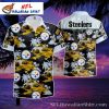 Steelers’ Beachfront Blitz – Animated Character Beachfront Hawaiian Shirt