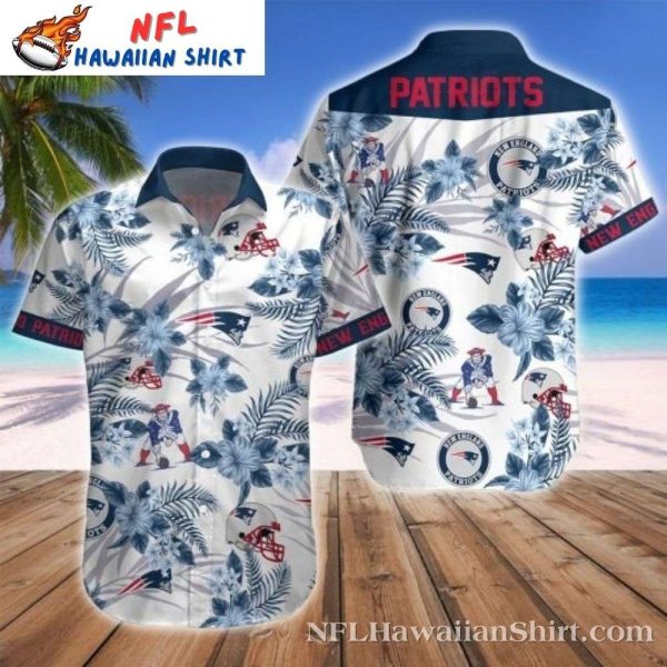 Summertime Touchdown Floral Patriots Hawaiian Shirt – Beachside Fan Fashion