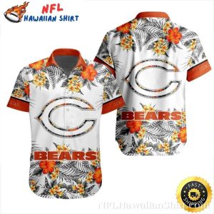 Sunburst Orange Flair – Chicago Bears Hawaiian Shirt