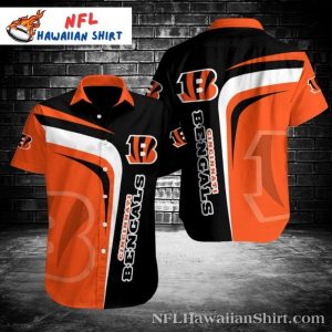 Sunset Blaze Bengals Hawaiian Shirt – Bold Contrast Cincinnati Bengals Aloha Shirt