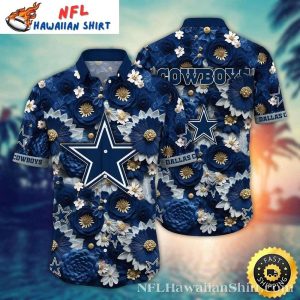 Sunset Florals Dallas Cowboys Hawaiian – Evening Bloom Elegance