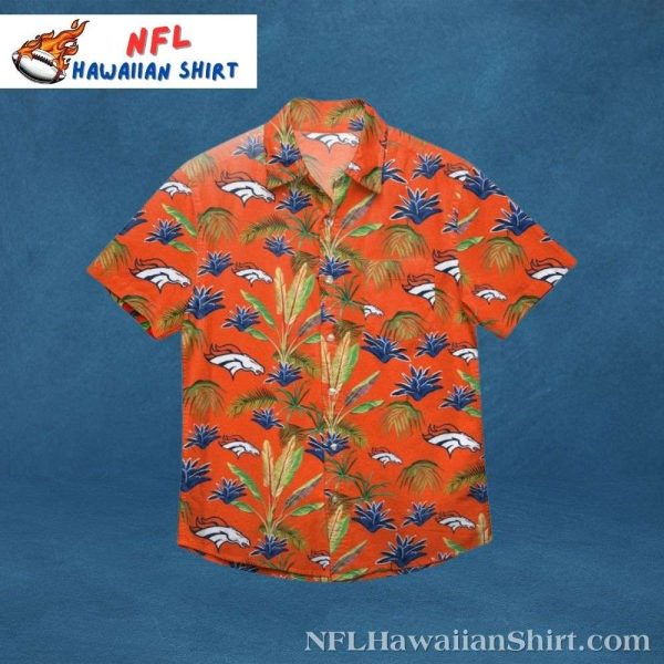 Sunset Palm Breeze Broncos Hawaiian Shirt In Fiery Orange