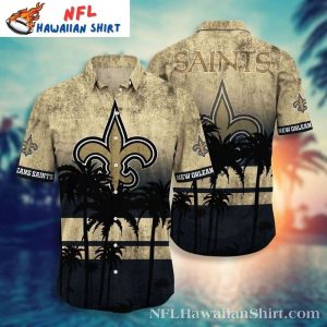 Sunset Palm Silhouette New Orleans Saints Tropical Hawaiian Shirt