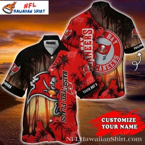 Sunset Palms Buccaneers Glory Tampa Bay Buccaneers Tropical Hawaiian Shirt