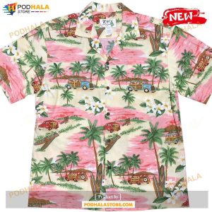 Surfboard Beach Patrol Pink Tropical Summer Hawaiian Shirt