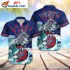 Surfing Skeleton NY Giants Grateful Dead Inspired Aloha Shirt