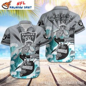 Surfing Skeleton – Grateful Dead Raiders Tropical Hawaiian Shirt